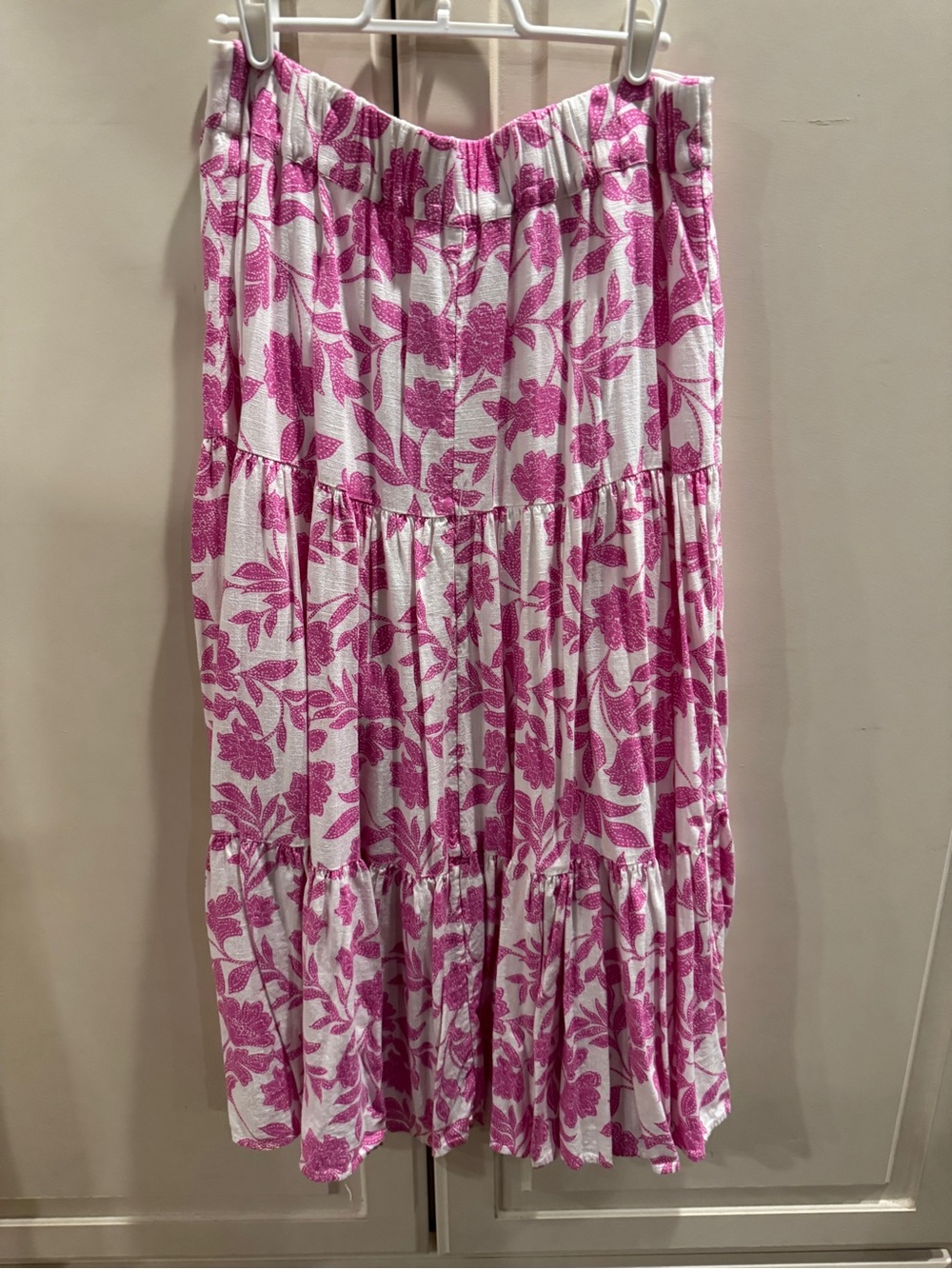 Lauren Conrad Floral Tiered Midi Skirt - Pink/White